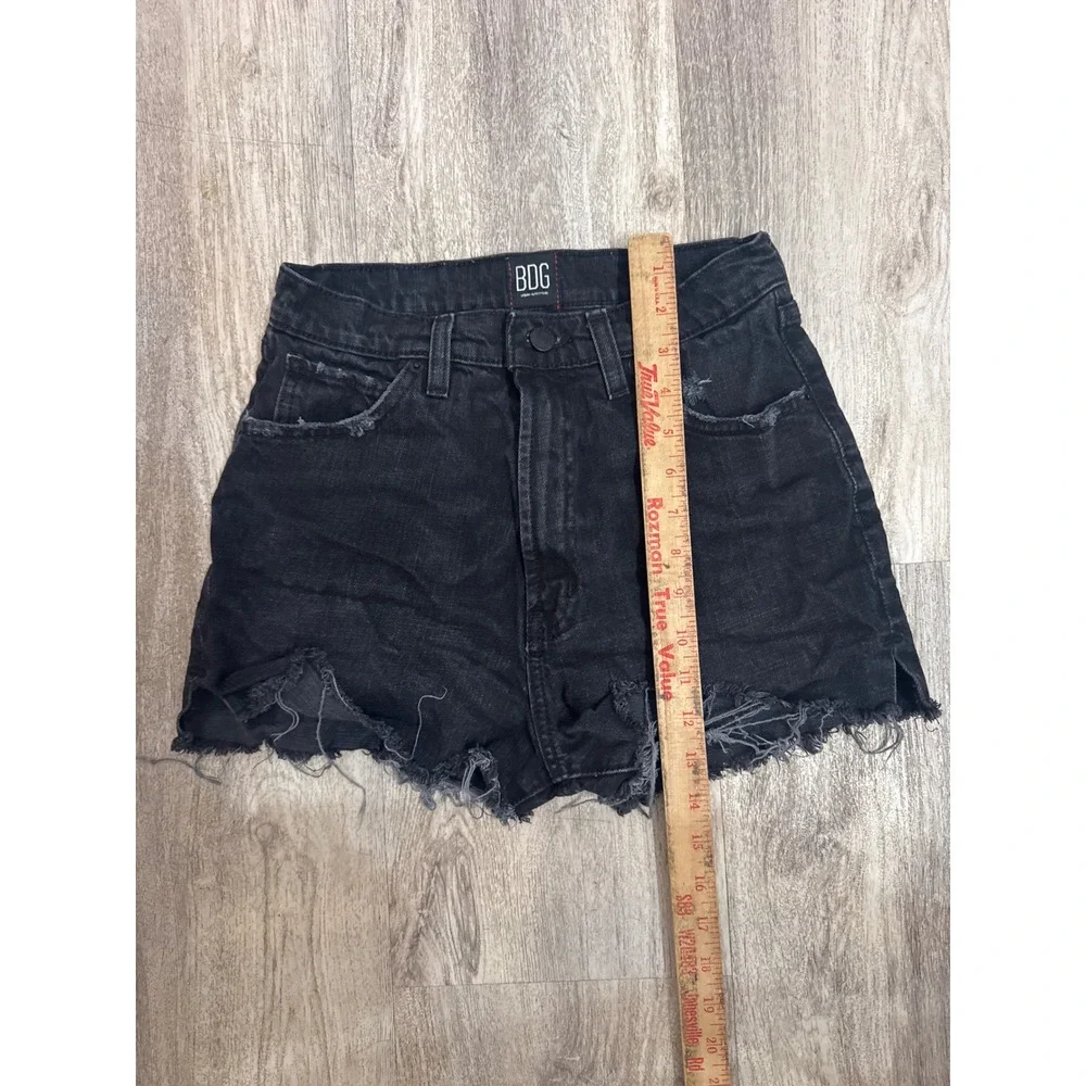 BDG Urban Outfitters‎ Black Girlfriend High Rise Distressed Denim Shorts Size 27
